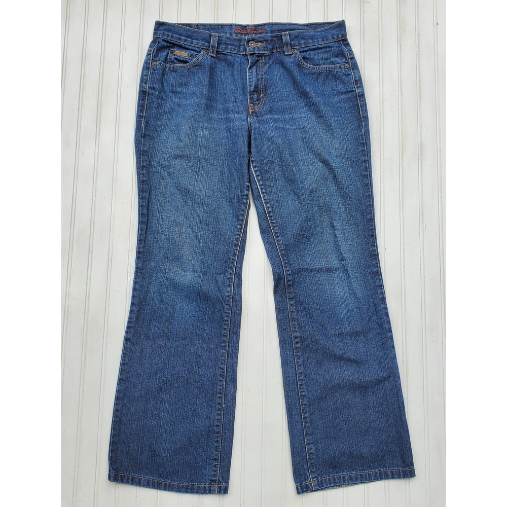 Eddie Bauer Bootcut Jeans 10 Petite Denim 100% Cotton Boot Cut Gropcore Western